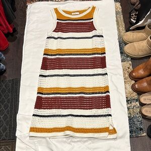 Nine West Striped Crochet Sleeveless Dress